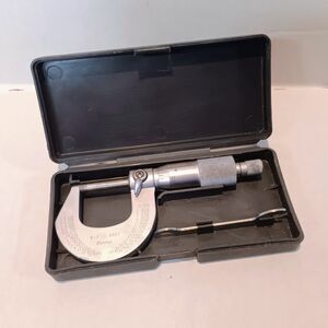 Vintage Mitutoyo 101-113 Outside Micrometer W/ Case-Satin Chrome Finish-M220-1